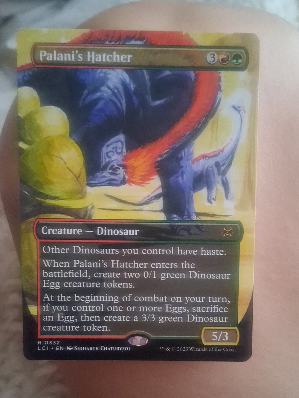 Palani's Hatcher Dinosaur Creature Card - Magic - Green & Red